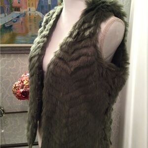 Olive Green Faux Fur Vest